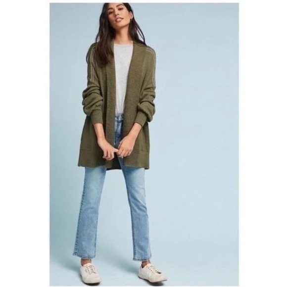 Anthropologie - Moth - Olive Cardigan Oversized Sweater - Picture 3 of 7